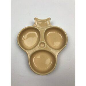 Hall Pottery Spoon Rest Cloverleaf Yellow USA Made Vintage 231